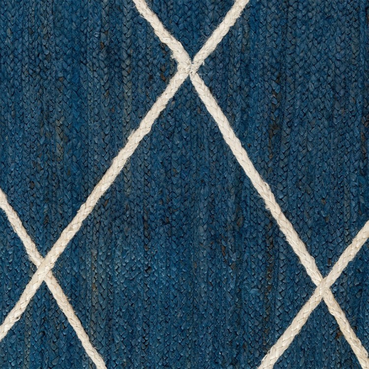 Ковер из джута темно-синего цвета с геометрическим рисунком из коллекции ethnic, 120x180 см (73335)