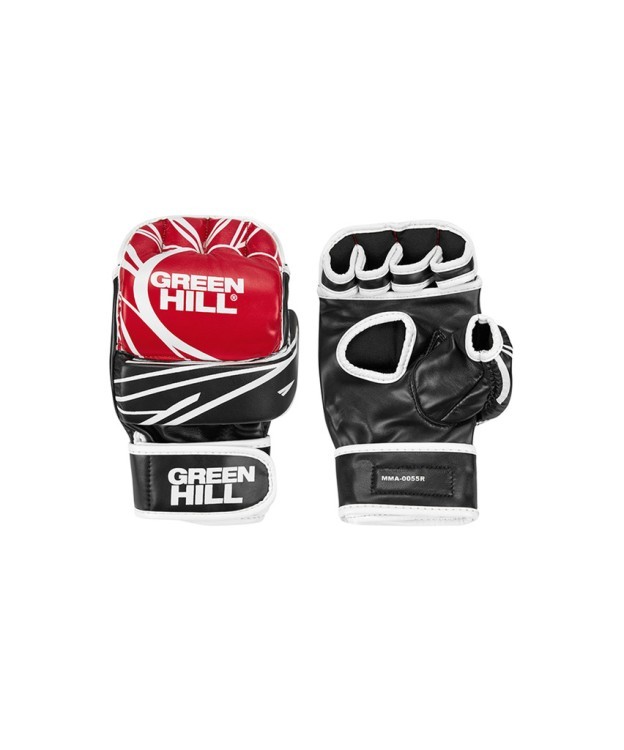 Перчатки для MMA MMA-0055R, к/з, красный/черный (1986469)
