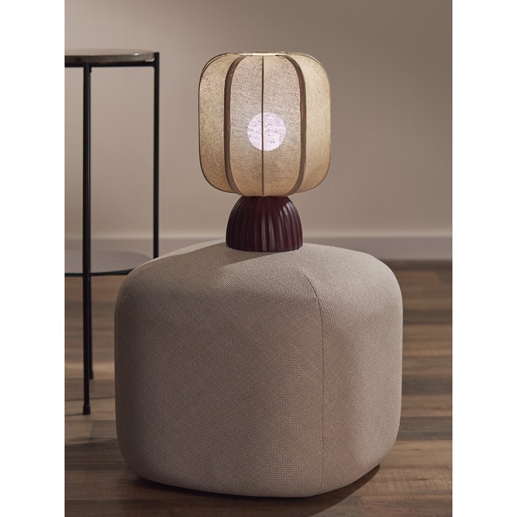 Лампа настольная texture rib, 27х39 см, вишневая/бежевая (76474)