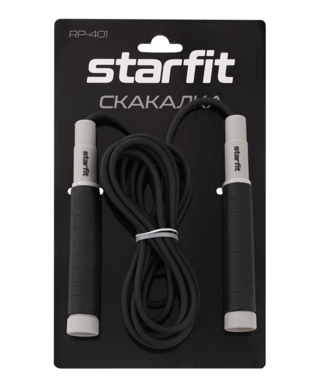 Скакалка RP-401, c силиконовыми ручками, 3 м, черный (2108091) Скакалка RP-401, c силиконовыми ручками, 3 м, черный (2108091)
