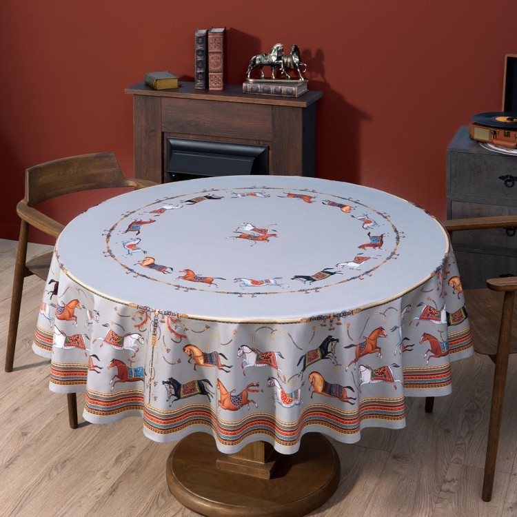 Скатерть круглая  "passage" ,d190см, 100% хлопок,твил c пропиткой, серый Lefard (850-761-25)