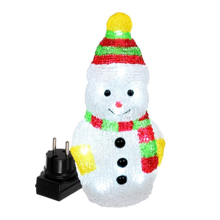 Фигура светодиодная для дома и улицы (холодный свет) Vegas Снеговик 16 LED, 3V 55102 (64463)
