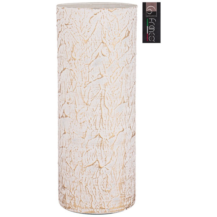 Ваза cilindro "tailor" gold white высота 40см диаметр 15 FRANCO (316-1705)