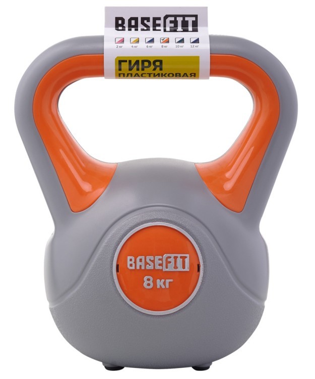 Гиря пластиковая DB-503, 8 кг, серый/оранжевый (1740926)
