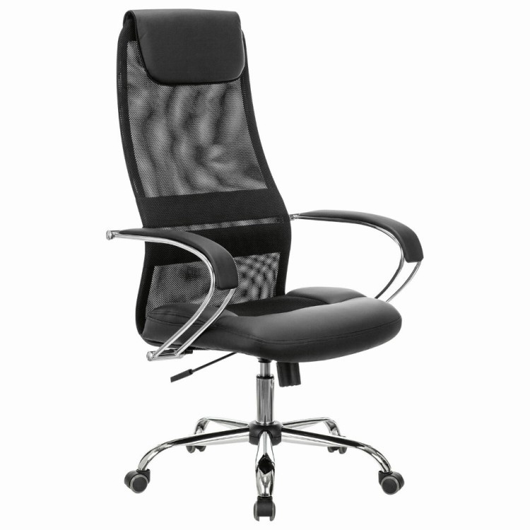 Кресло офисное Brabix Premium Stalker EX-608 CH сетка/ткань/кожзам черное 532091 (1) (71870)