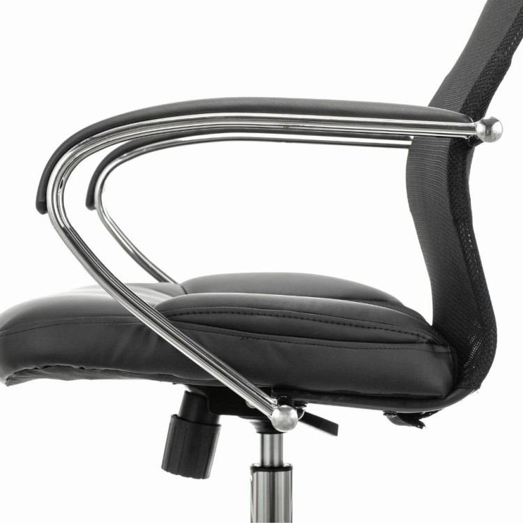 Кресло офисное Brabix Premium Stalker EX-608 CH сетка/ткань/кожзам черное 532091 (1) (71870)
