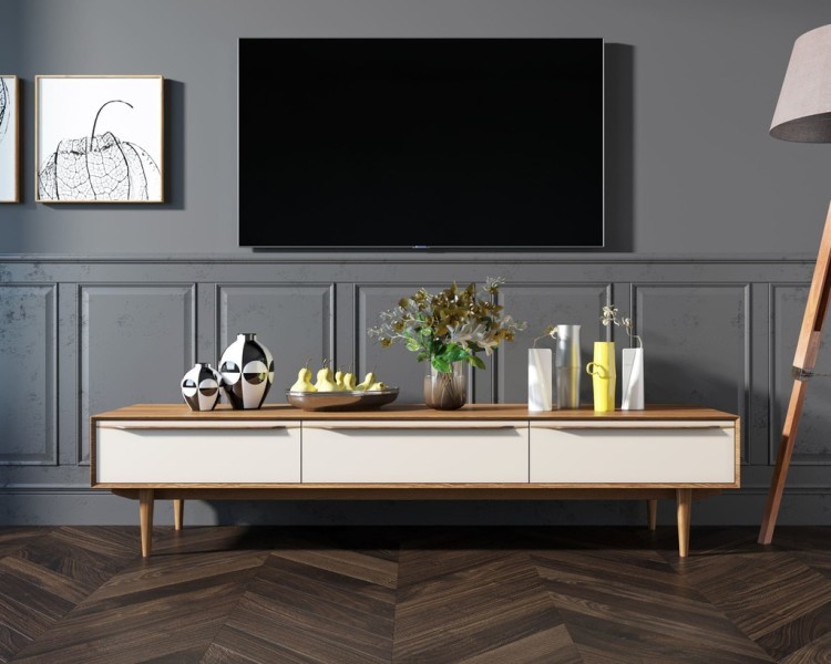 Консоль под TV Bruni white с ящиками арт BR-21WH BR-21WH-ET
