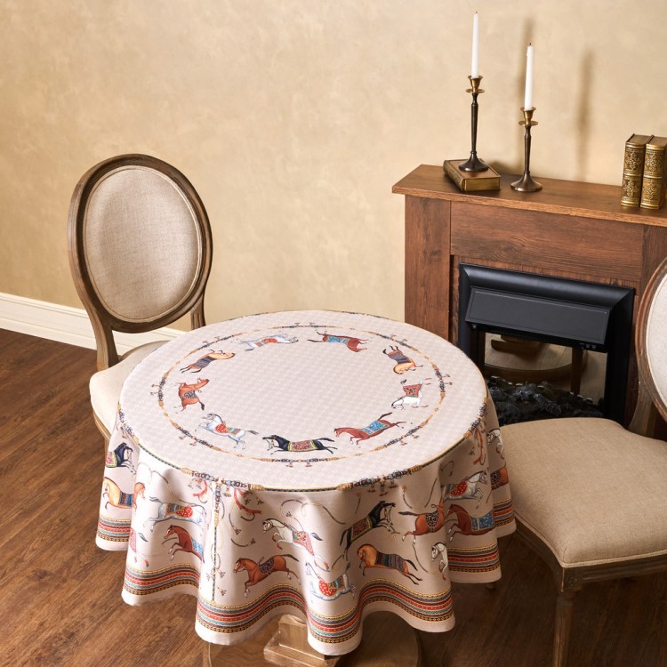 Скатерть круглая "passage"150 см  ,капучино, 100% хлопок ,твил Lefard (850-760-24)