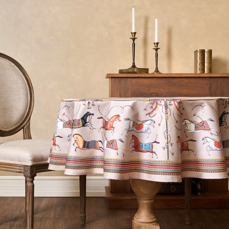 Скатерть круглая "passage"150 см  ,капучино, 100% хлопок ,твил Lefard (850-760-24)