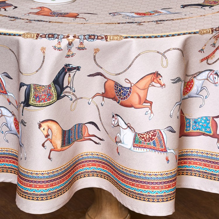 Скатерть круглая "passage"150 см  ,капучино, 100% хлопок ,твил Lefard (850-760-24)