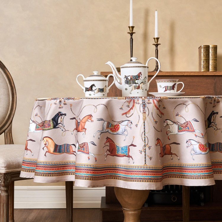 Скатерть круглая "passage"150 см  ,капучино, 100% хлопок ,твил Lefard (850-760-24)