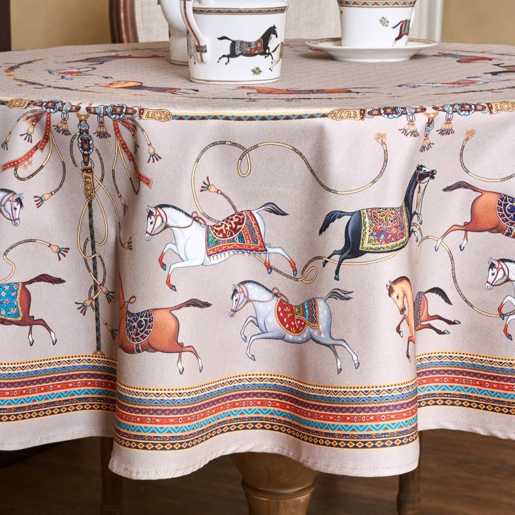 Скатерть круглая "passage"150 см  ,капучино, 100% хлопок ,твил Lefard (850-760-24)