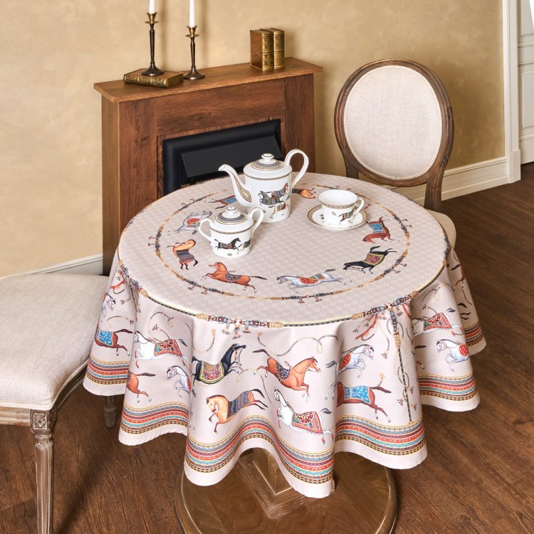 Скатерть круглая "passage"150 см  ,капучино, 100% хлопок ,твил Lefard (850-760-24)