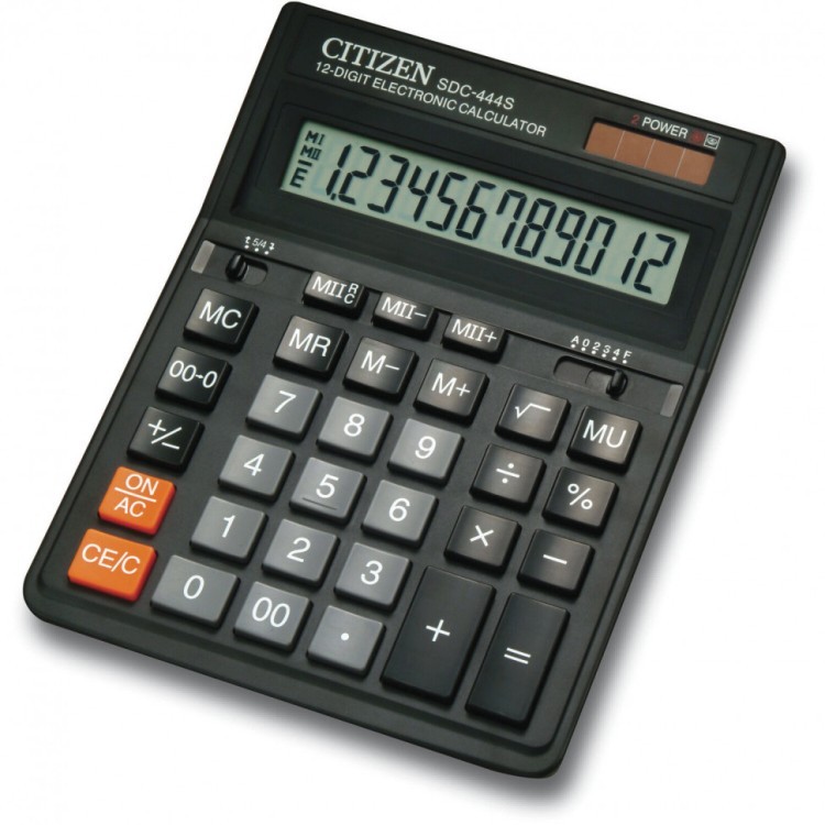 Калькулятор настольный Citizen SDC-444S (199х153 мм) 12 разрядов двойное питание 250221 (1) (89741) Калькулятор настольный Citizen SDC-444S (199х153 мм) 12 разрядов двойное питание 250221 (1) (89741)
