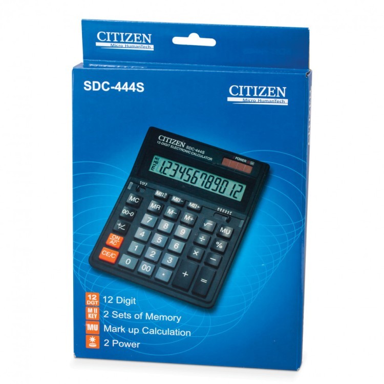 Калькулятор настольный Citizen SDC-444S (199х153 мм) 12 разрядов двойное питание 250221 (1) (89741) Калькулятор настольный Citizen SDC-444S (199х153 мм) 12 разрядов двойное питание 250221 (1) (89741)