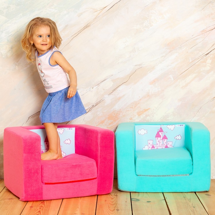 Раскладное бескаркасное (мягкое) детское кресло серии "Дрими", цвет Роуз (PCR320-76)