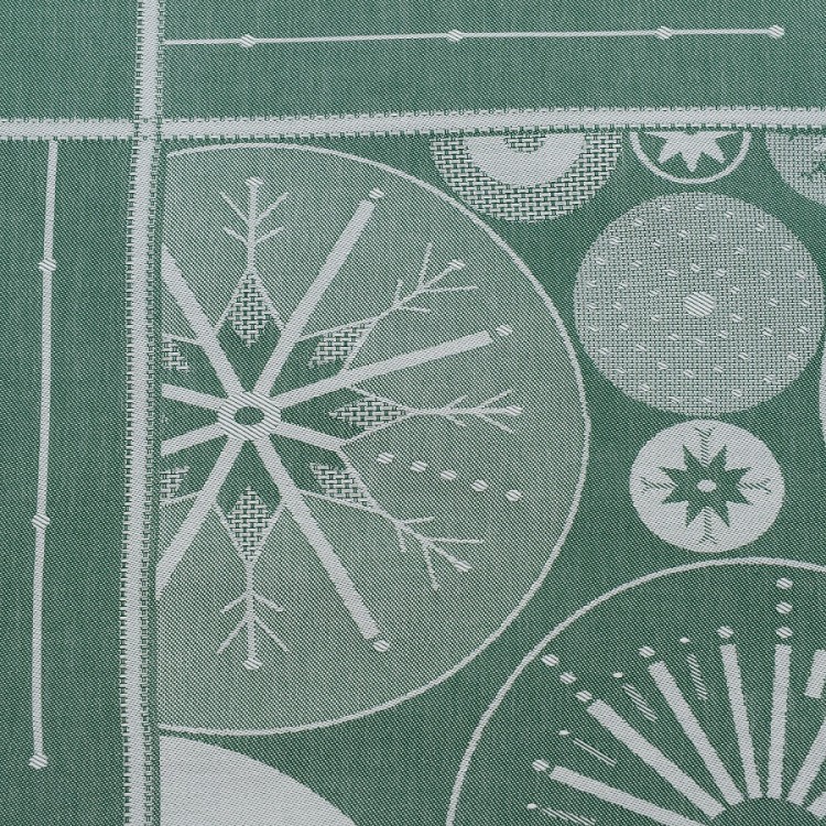 Скатерть из хлопка зеленого цвета с рисунком Ледяные узоры из коллекции new year essential, 180х260см (72170)