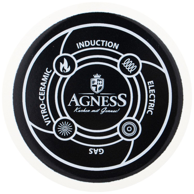 Набор мисок agness эмалированных, серия deluxe с пластиковыми крышками, 14/16/18см, 0,6/0,9/1,3л, Agness (951-109)
