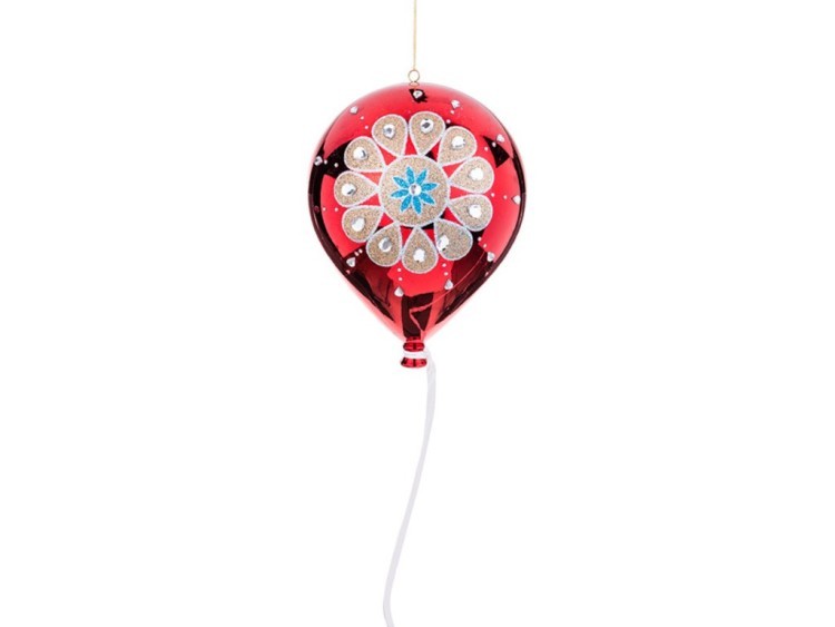 Декоративное изделие "шарик с орнаментом" цвет:красный диаметр=200 мм высота=25 см без упаковки (мал Lefard (749-125)