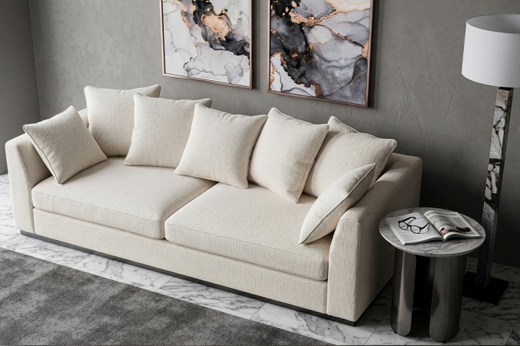 Диван Роберто(Roberto) трехместный, рогожка кремовый BOTEGA-SVBEG 250*100*90см (TT-00014531)