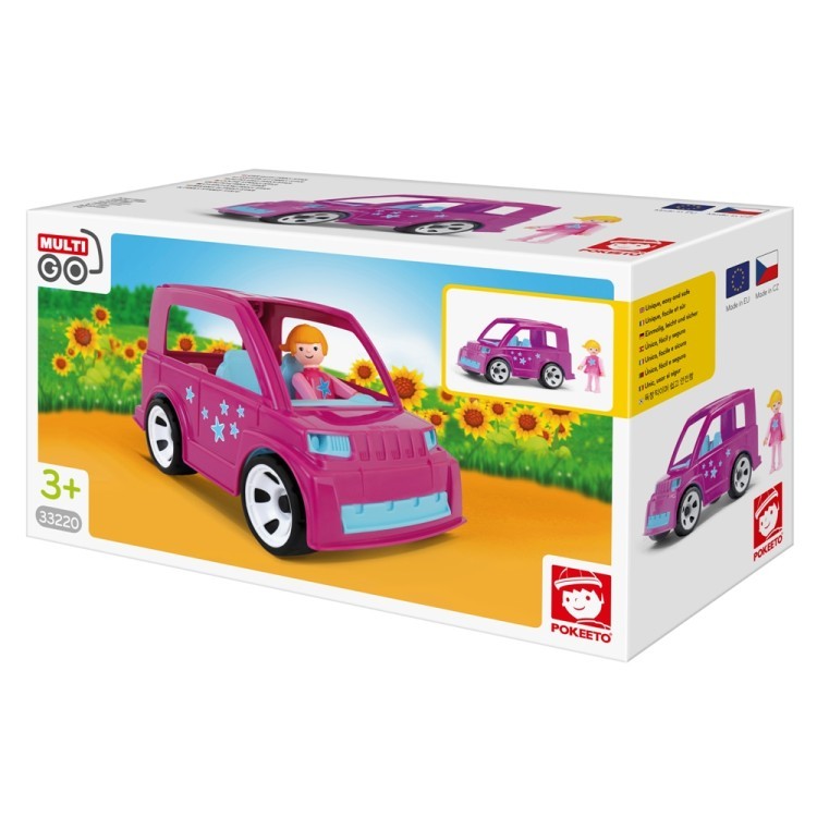Городской розовый автомобиль с водителем игрушка 17 см (33220EF-CH)