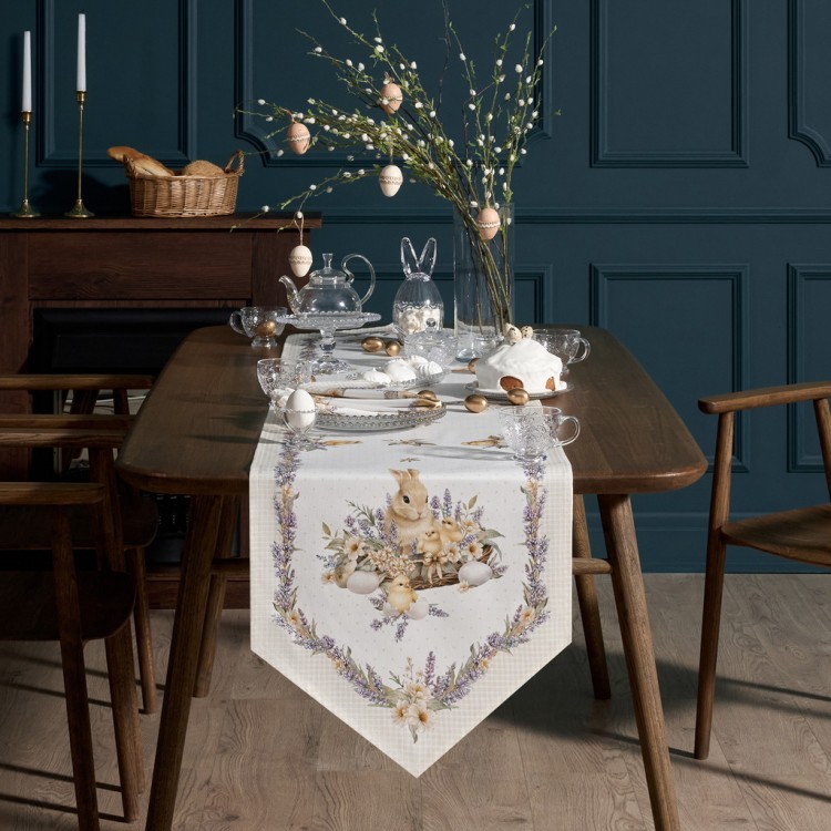 Дорожка "лавандовая весна" 45х300см, 100% хлопок, твил Lefard (850-768-32)