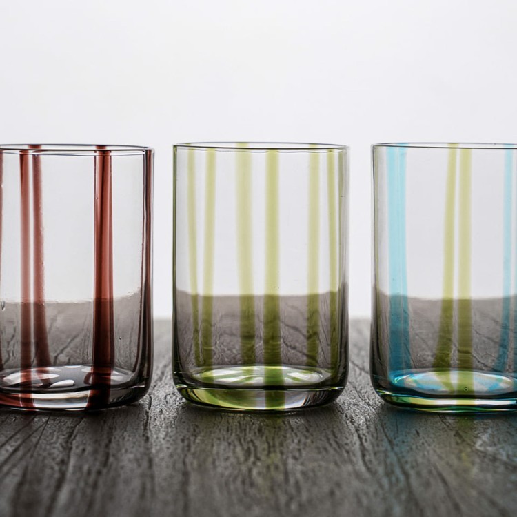 Стакан DF09075/B, стекло, clear/blue/green, ROOMERS TABLEWARE