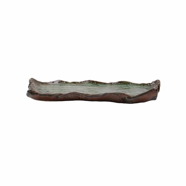 Тарелка SG397004, ручная работа/каменная керамика, green, ROOMERS TABLEWARE
