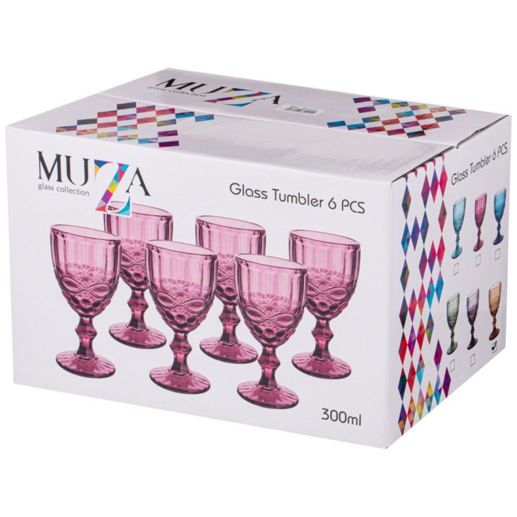 Набор бокалов для вина "серпентина" из 6шт. серия "muza color" 300мл. / в=17 см Lefard (781-211)