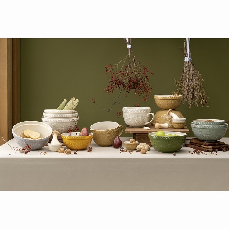 Набор из 4 пиал кремового/бежевого цветов с рельефным узором Ягоды Тайги из коллекции russian north, 130 мл (75208)