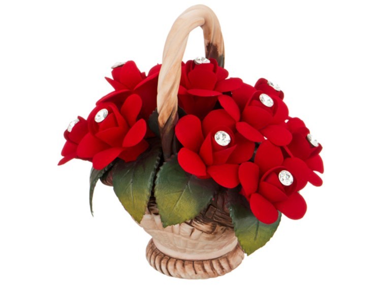 Изделие декоративное "корзинка с розами" 15*10*14 см. NAPOLEON (303-117)