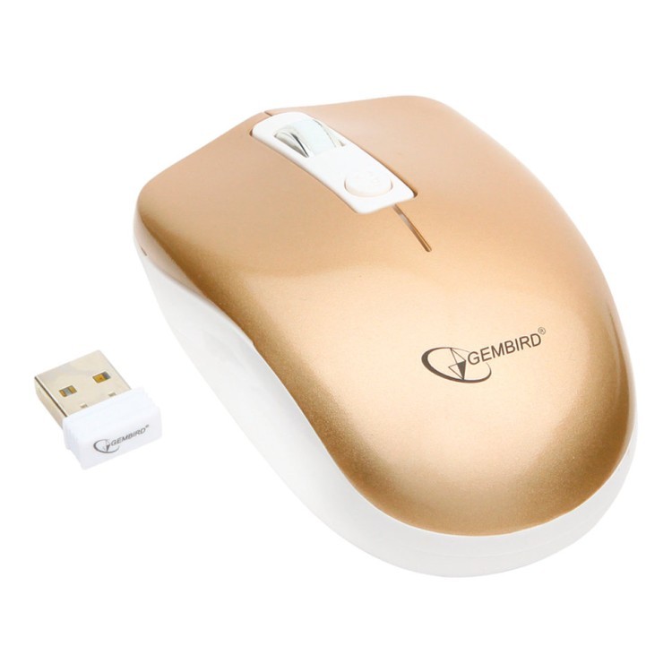 Мышь беспроводная бесшумная оптическая USB Gembird MUSW-400-G (1) (67089)