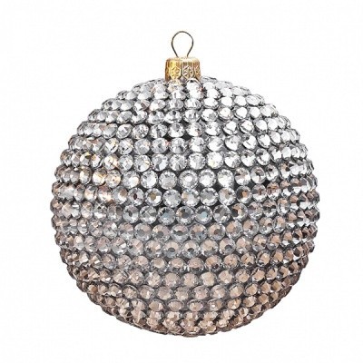 Новогодний шар Блеск серебра с кристаллами Swarovski (4009)
