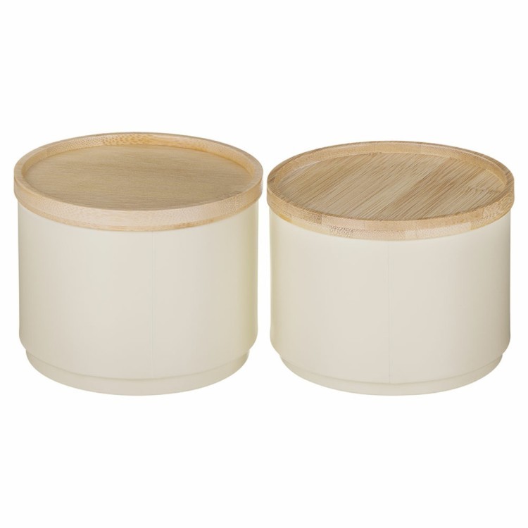 Набор банок agness для сыпучих, 11х16 см, штабелируемые, цвет: ivory Agness (790-402)