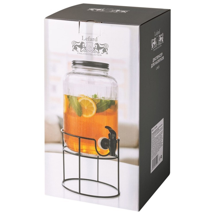 Диспенсер для напитков lines 3,9 л на металлической подставке Lefard (172-191)