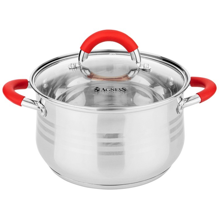 Кастрюля agness со стекл. крышкой серия classic 3,5 л. 20*12,5 см Agness (937-422)