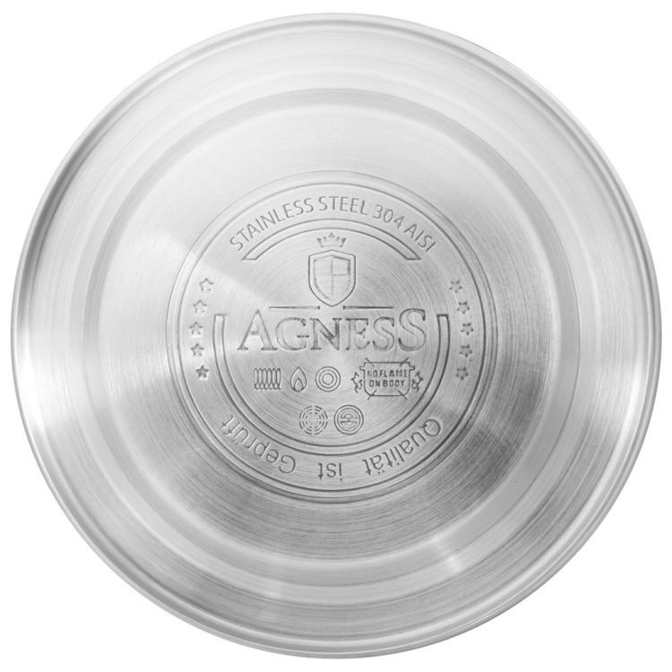 Чайник agness со свистком 3,2л, термоаккумулирующее дно, 304 сталь, индукция Agness (948-1001)