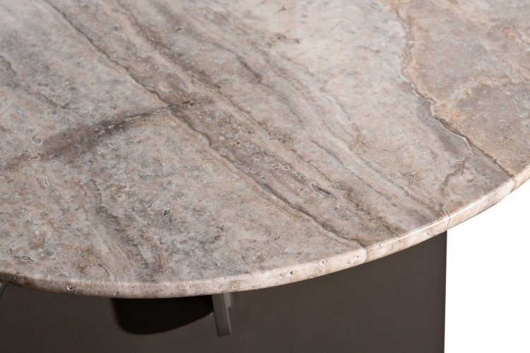 Стол журнальный Арка (Arco) травертин d55*50см круглый (TT-00016016)