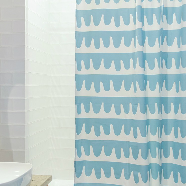 Штора для ванной popple голубого цвета cuts&pieces, 180х200 см (63572)