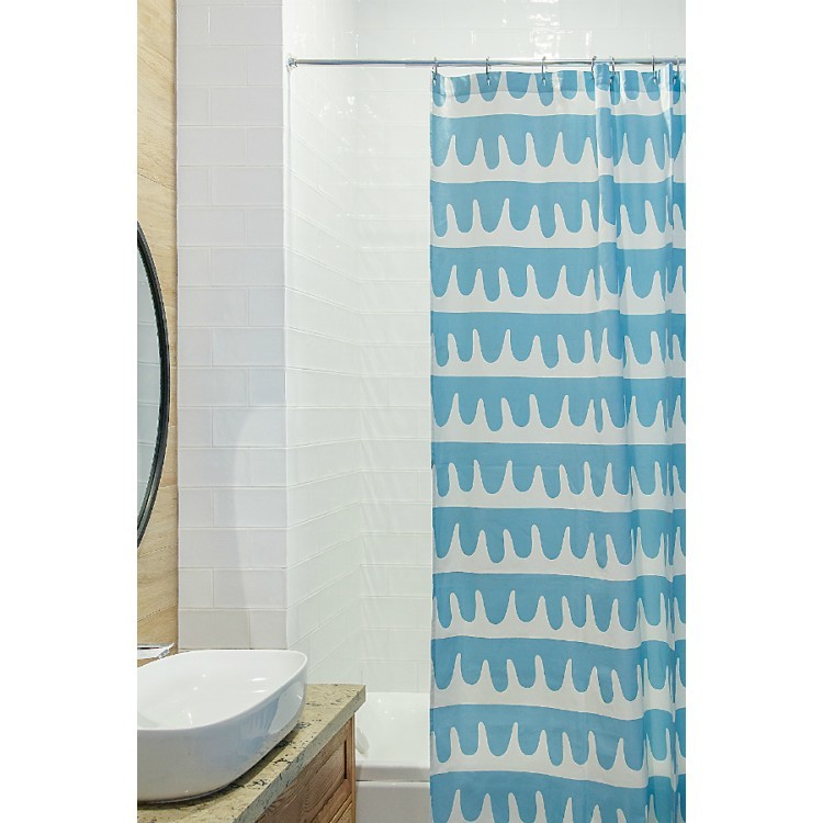 Штора для ванной popple голубого цвета cuts&pieces, 180х200 см (63572)