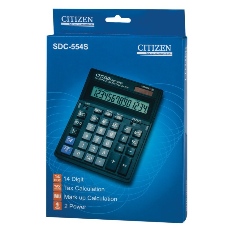 Калькулятор настольный Citizen SDC-554 14 разрядов 250222 (1) (64900)