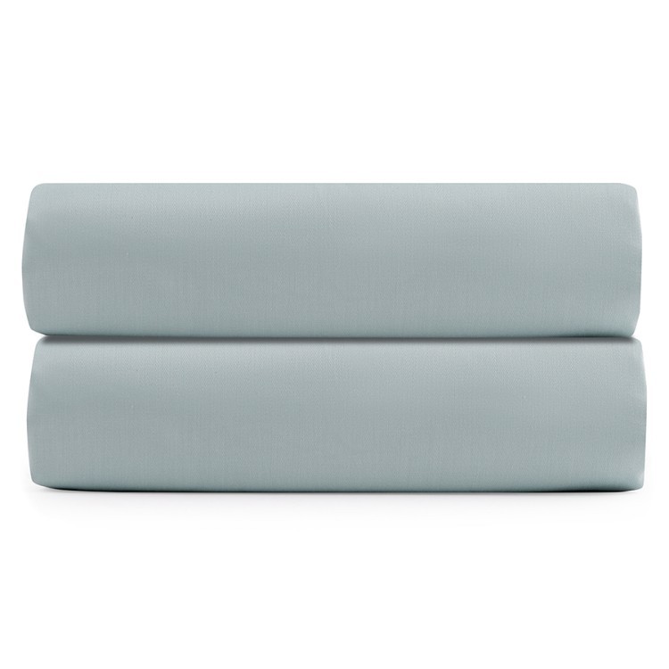 Простыня на резинке из сатина голубого цвета из коллекции essential, 160х200 см (70546)