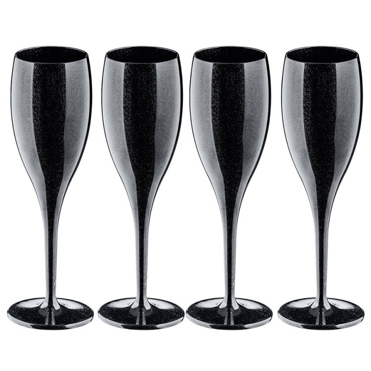 Набор бокалов для шампанского 4 шт superglas cheers no. 1, 100 мл, чёрный (60255)