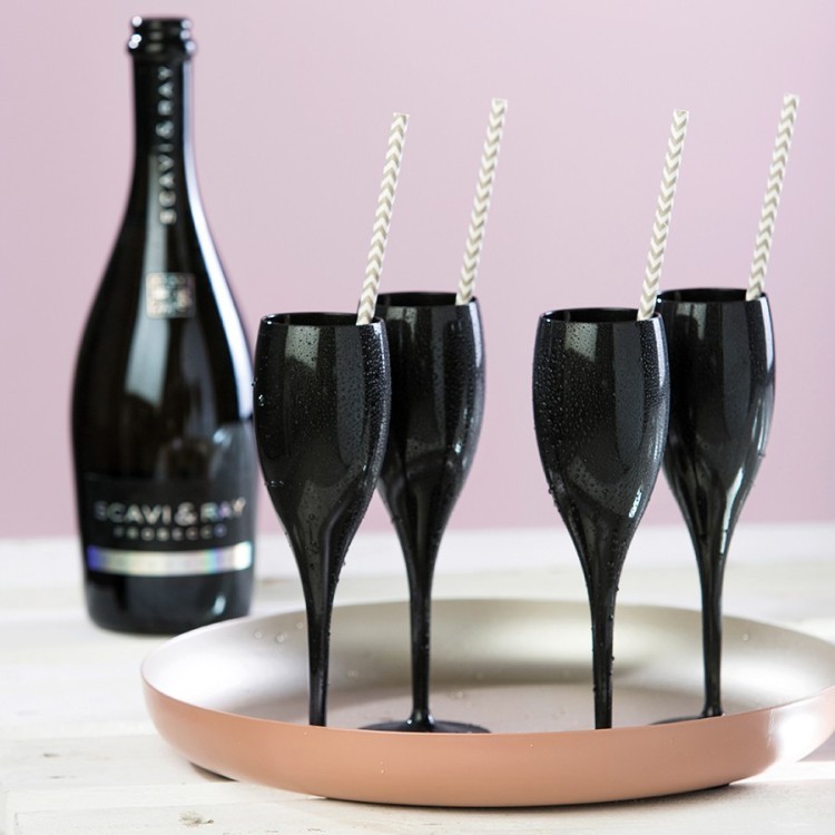 Набор бокалов для шампанского 4 шт superglas cheers no. 1, 100 мл, чёрный (60255)