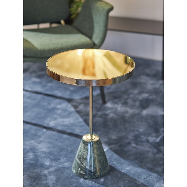 Столик кофейный kaya, D40,8 см, золотистый/зеленый (76065)