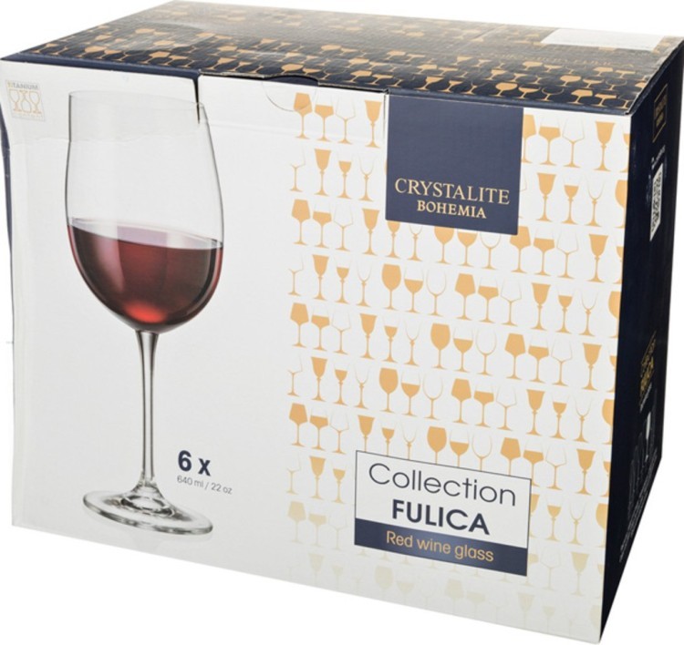 Набор бокалов для вина из 6 шт. "esta/fulica" 640 мл высота=25,5 см Crystal Bohemia (669-262)