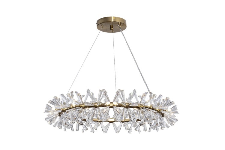 Люстра подвесная латунь, стекло прозр. d60см (TT-00011658)