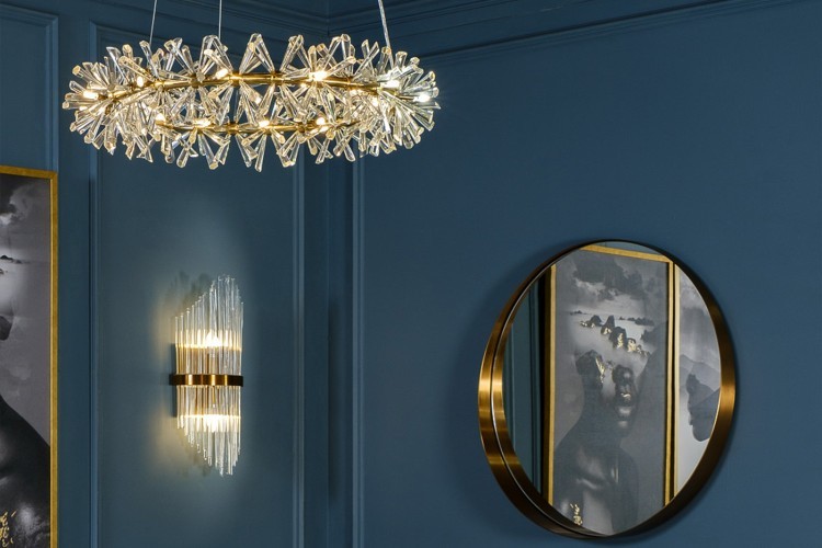 Люстра подвесная латунь, стекло прозр. d60см (TT-00011658)