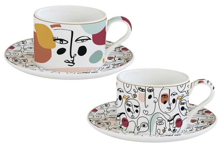 Набор из 2-х чашек с блюдцами Модернизм,  0,24 л - EL-R0132/MODN Easy Life