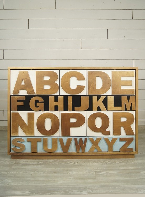 Комод Alphabeto Birch на 10 ящиков арт AL-01/1ETG/4 AL-01/1ETG/4-ET